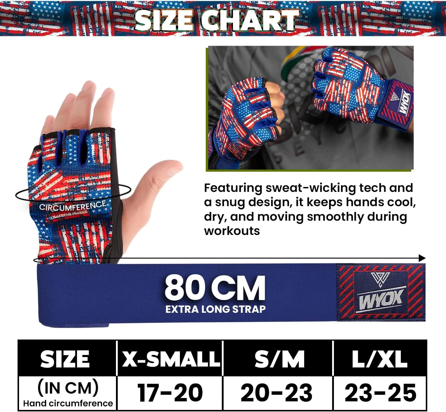 WYOX Gel Boxing Hand Wraps Inner Gloves for Men & Women, 80cm Quick Wrist Straps, Padded Knuckle Protection for Muay Thai Kickboxing, Hand Wraps for Boxing & Martial Arts