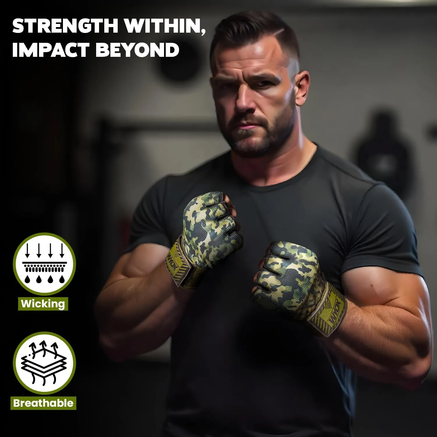 WYOX Gel Boxing Hand Wraps Inner Gloves for Men & Women, 80cm Quick Wrist Straps, Padded Knuckle Protection for Muay Thai Kickboxing, Hand Wraps for Boxing & Martial Arts