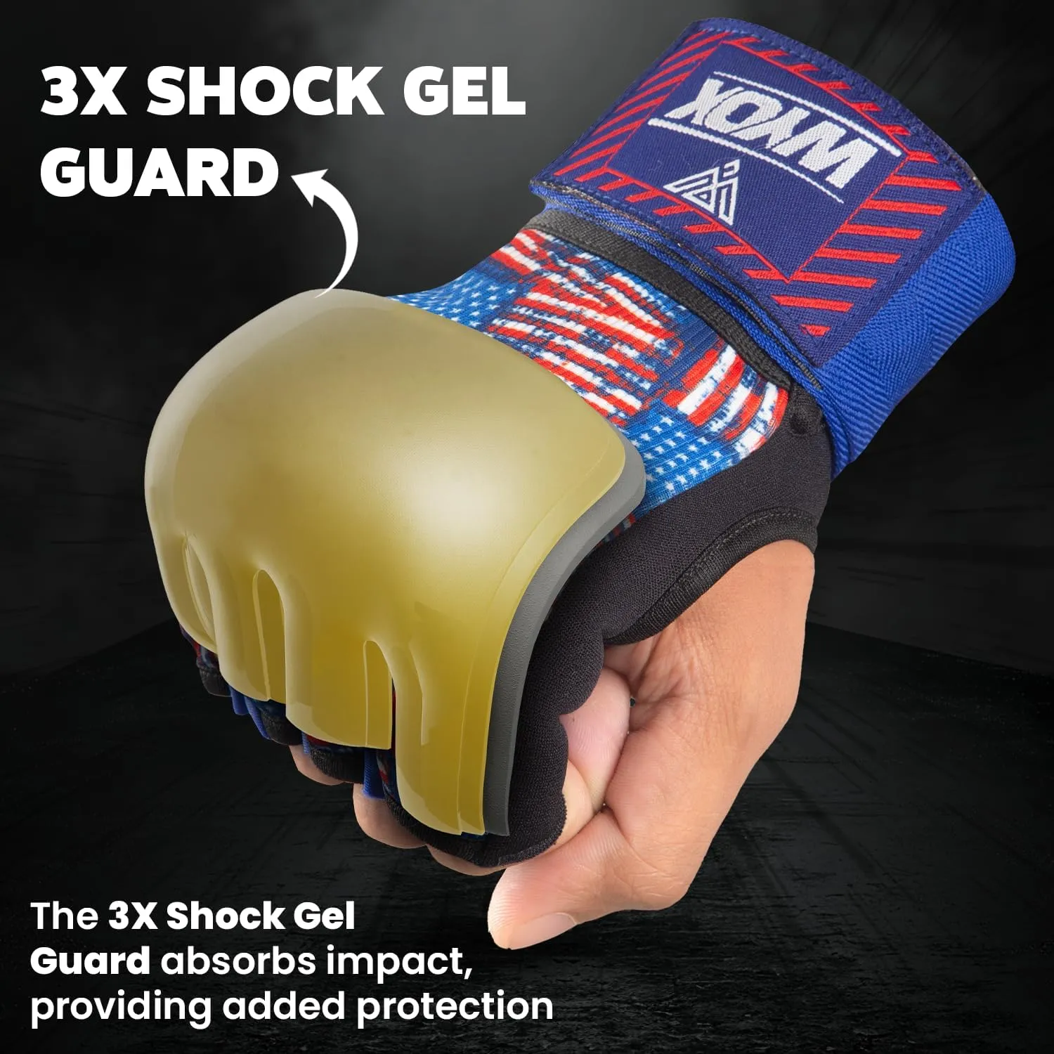 WYOX Gel Boxing Hand Wraps Inner Gloves for Men & Women, 80cm Quick Wrist Straps, Padded Knuckle Protection for Muay Thai Kickboxing, Hand Wraps for Boxing & Martial Arts