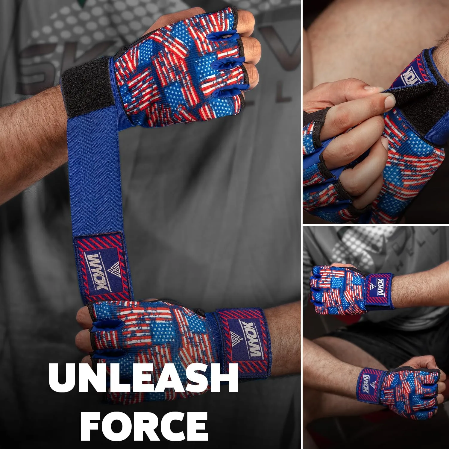 WYOX Gel Boxing Hand Wraps Inner Gloves for Men & Women, 80cm Quick Wrist Straps, Padded Knuckle Protection for Muay Thai Kickboxing, Hand Wraps for Boxing & Martial Arts