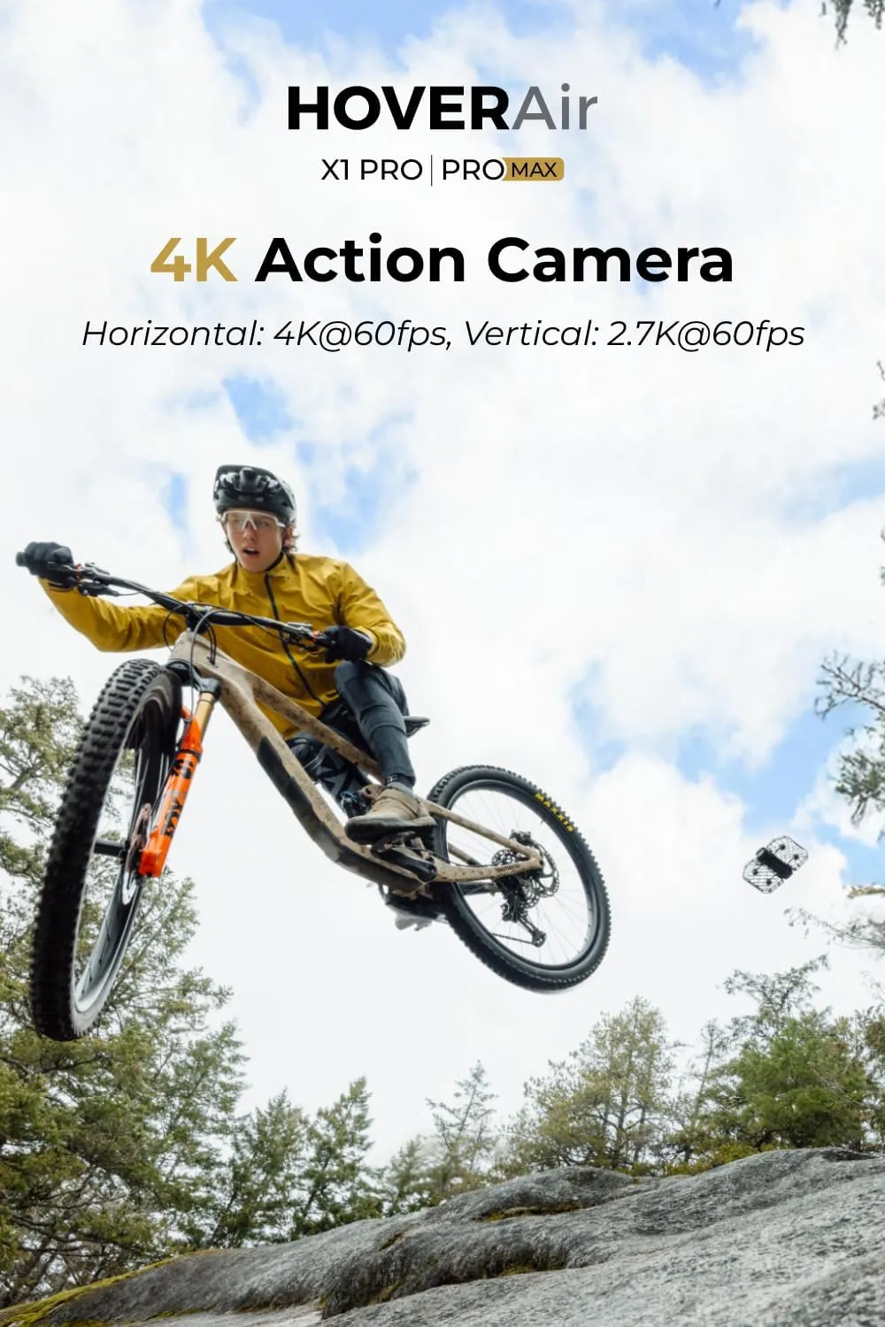 X1 PRO 4K Action Flying Camera, Foldable Drone with Camera with 42 KM/H Follow Speed, 10  Fully Automatic Flight Modes, Fly Anywhere with OmniTerrain, SmoothCapture 2.0(Basic Combo)