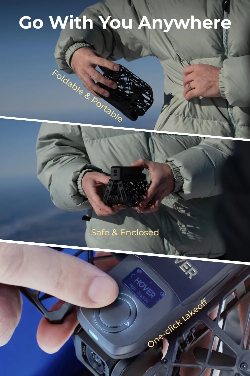X1 PRO 4K Action Flying Camera, Foldable Drone with Camera with 42 KM/H Follow Speed, 10  Fully Automatic Flight Modes, Fly Anywhere with OmniTerrain, SmoothCapture 2.0(Basic Combo)