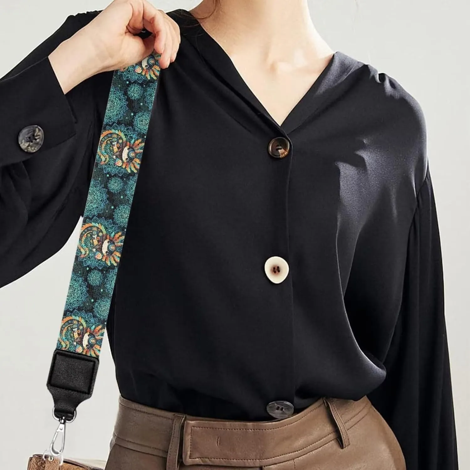Xoenoiee Print Purse Strap Replacement Crossbody for Women Men Adjustable Wide Strap for Purses Shoulder Canvas Bag