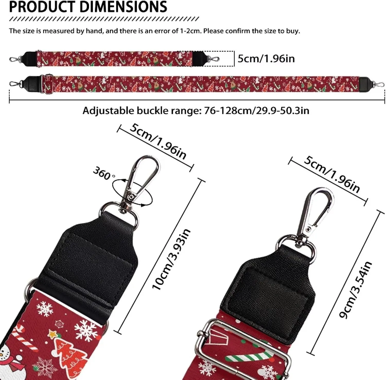 Xoenoiee Print Purse Strap Replacement Crossbody for Women Men Adjustable Wide Strap for Purses Shoulder Canvas Bag