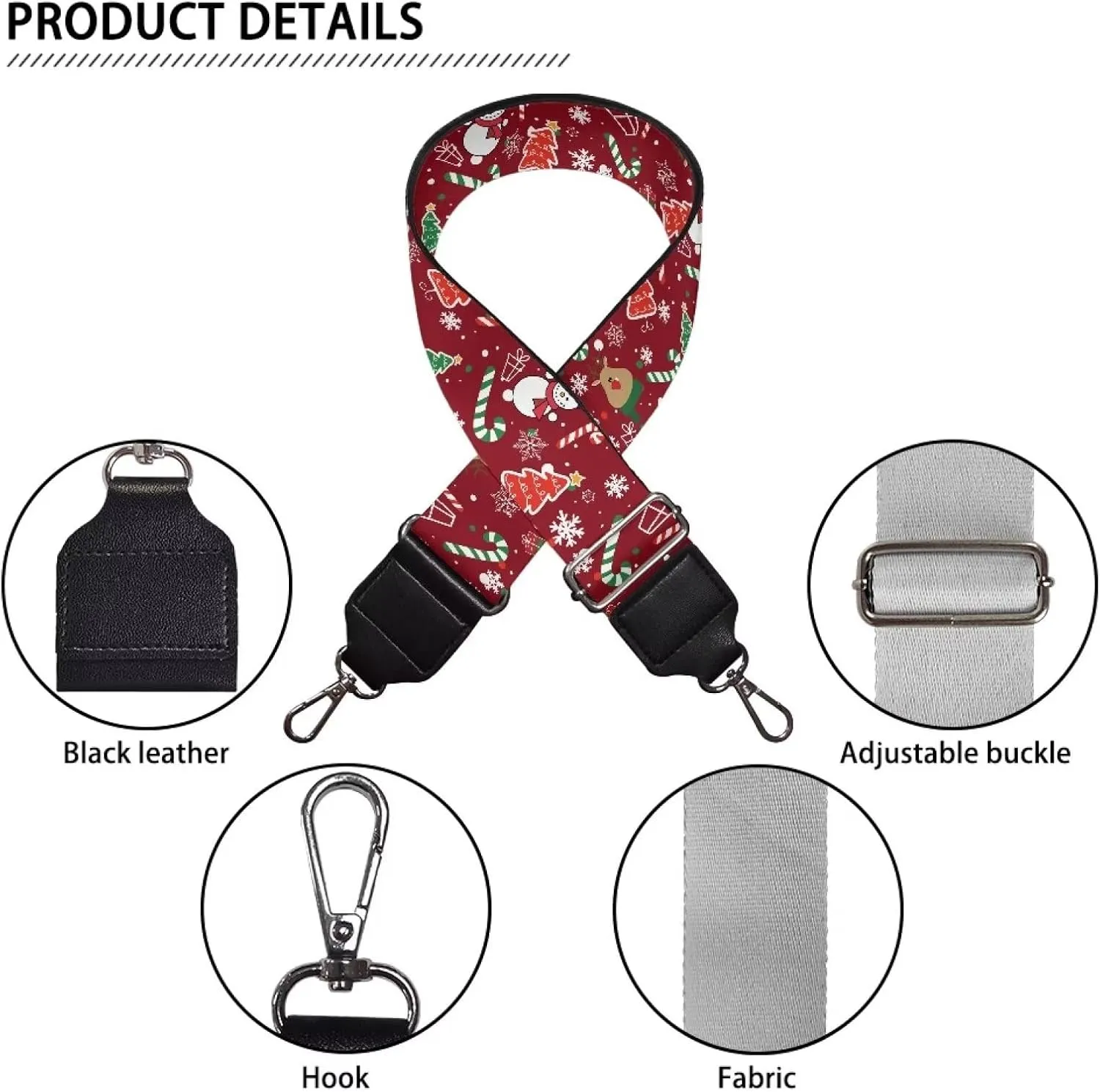 Xoenoiee Print Purse Strap Replacement Crossbody for Women Men Adjustable Wide Strap for Purses Shoulder Canvas Bag