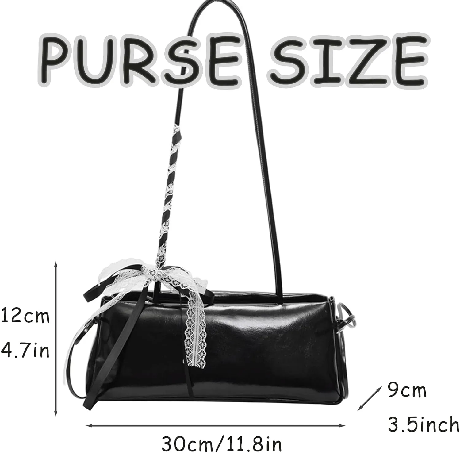 Y2k Purse Lace Ribbon 2000s Vintage Going Out Shoulder Street Girly Bowling Bag Romantic Cute Coquette Leather Purses