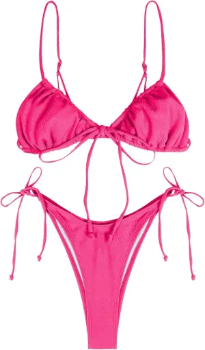 ZAFUL Womens High Cut Thong Bikini Set Swimsuits Cami String Sexy Bathing Suit