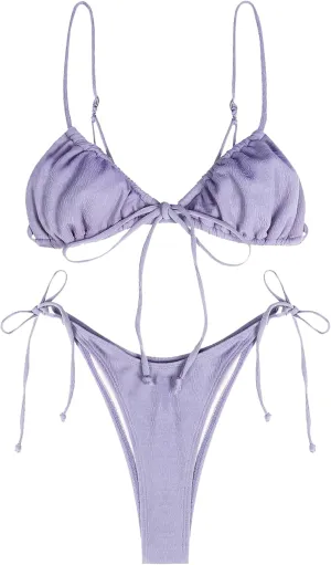 ZAFUL Womens High Cut Thong Bikini Set Swimsuits Cami String Sexy Bathing Suit