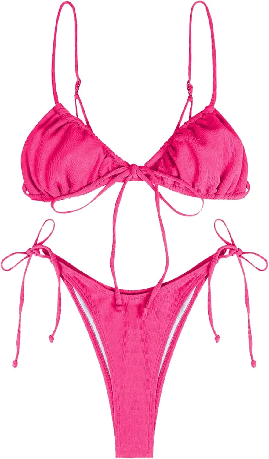 ZAFUL Womens High Cut Thong Bikini Set Swimsuits Cami String Sexy Bathing Suit