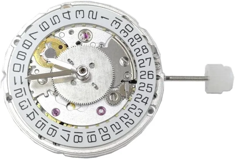 Zephis 25.6mm 4 Hands Automatic Mechanical Watch Movement 25 Jewels Date At 3 O'clock Replacement For ETA 2836 2 GMT Watch Accessories| | - - (Color: White)