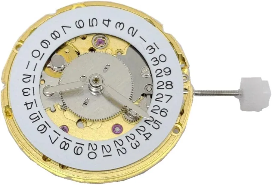 Zephis 25.6mm 4 Hands Automatic Mechanical Watch Movement 25 Jewels Date At 3 O'clock Replacement For ETA 2836 2 GMT Watch Accessories| | - - (Color: White)