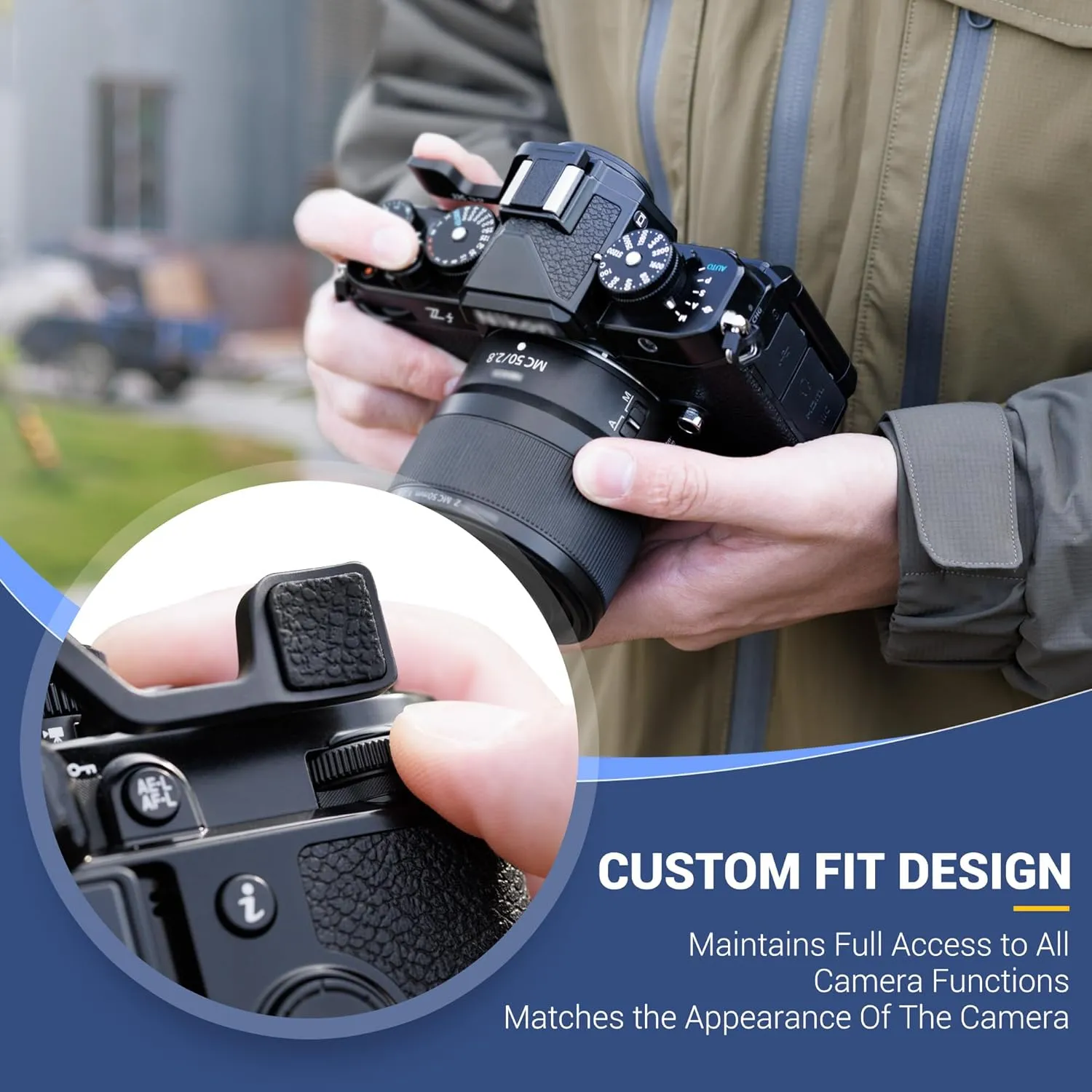Zf Z f Thumb Up Grip, Aluminum Alloy Metal Thumb Up Grip for Nikon Zf Z f Camera with Hot Shoe Cover Protector Thumb Rest Support Holder, Not Affect The Use of Zf Z f Camera Buttons