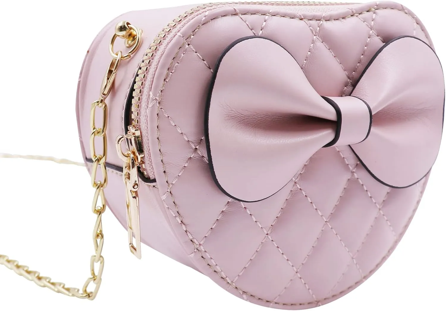 ZGMYC Cute Heart-shaped Crossbody Purse Bowknot Shoulder Bag Satchel for Little Girls Toddlers