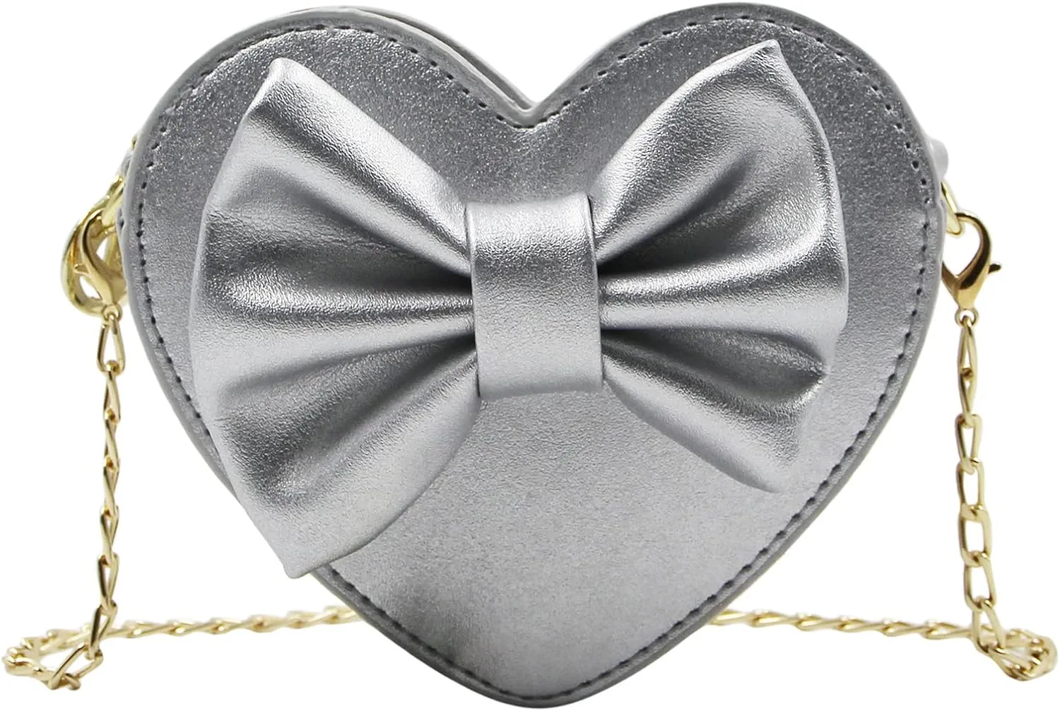 ZGMYC Cute Heart-shaped Crossbody Purse Bowknot Shoulder Bag Satchel for Little Girls Toddlers
