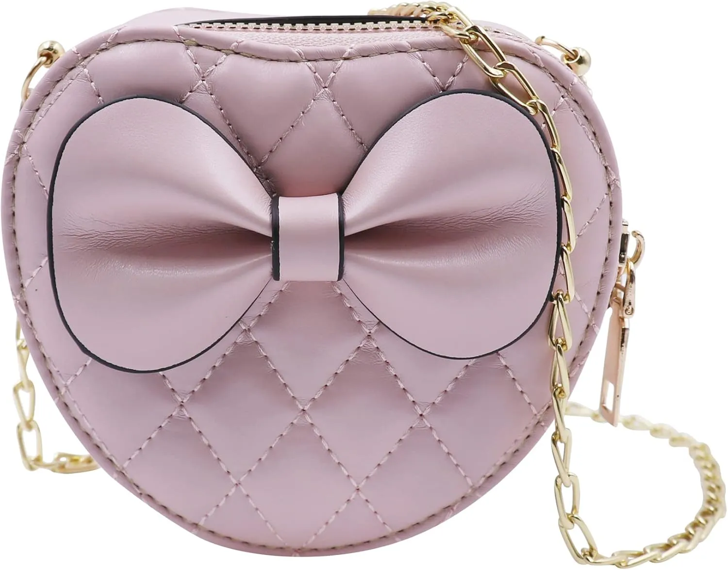 ZGMYC Cute Heart-shaped Crossbody Purse Bowknot Shoulder Bag Satchel for Little Girls Toddlers