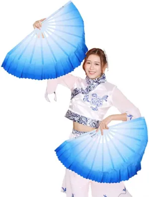 ZooBoo 1 Pair Plastic Taichi Kungfu Fan Dancing Fans Martial Arts Sports Folding Hand Fan 13 inch Left Hand Fan   Right Hand Fan
