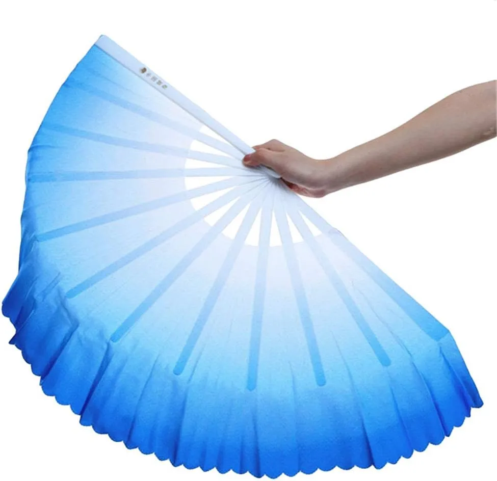 ZooBoo 1 Pair Plastic Taichi Kungfu Fan Dancing Fans Martial Arts Sports Folding Hand Fan 13 inch Left Hand Fan   Right Hand Fan